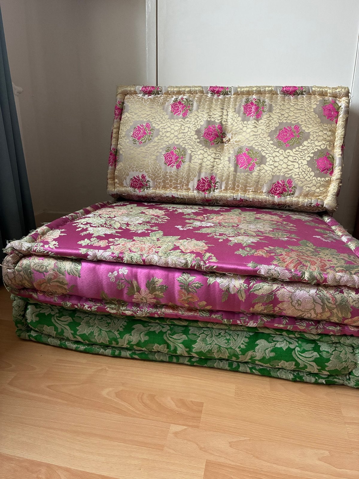 Decoratieve Zitkussens - Roze, Groen, Goud met Bloemenprint, Ophalen, Gebruikt, Meerkleurig, Met print