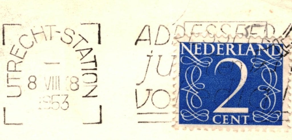 972031	Utrecht	Jaarbeurs	1953	Gelopen met zegel, Ophalen of Verzenden, 1940 tot 1960, Gelopen, Utrecht