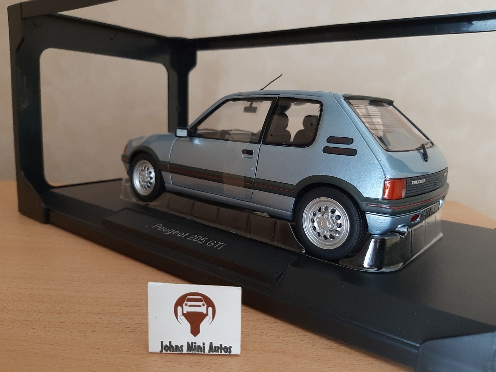 Peugeot 205 GTi 1.6 1988 in Topaze Blue van Norev 1:18, Auto, Norev, Ophalen of Verzenden, Norev