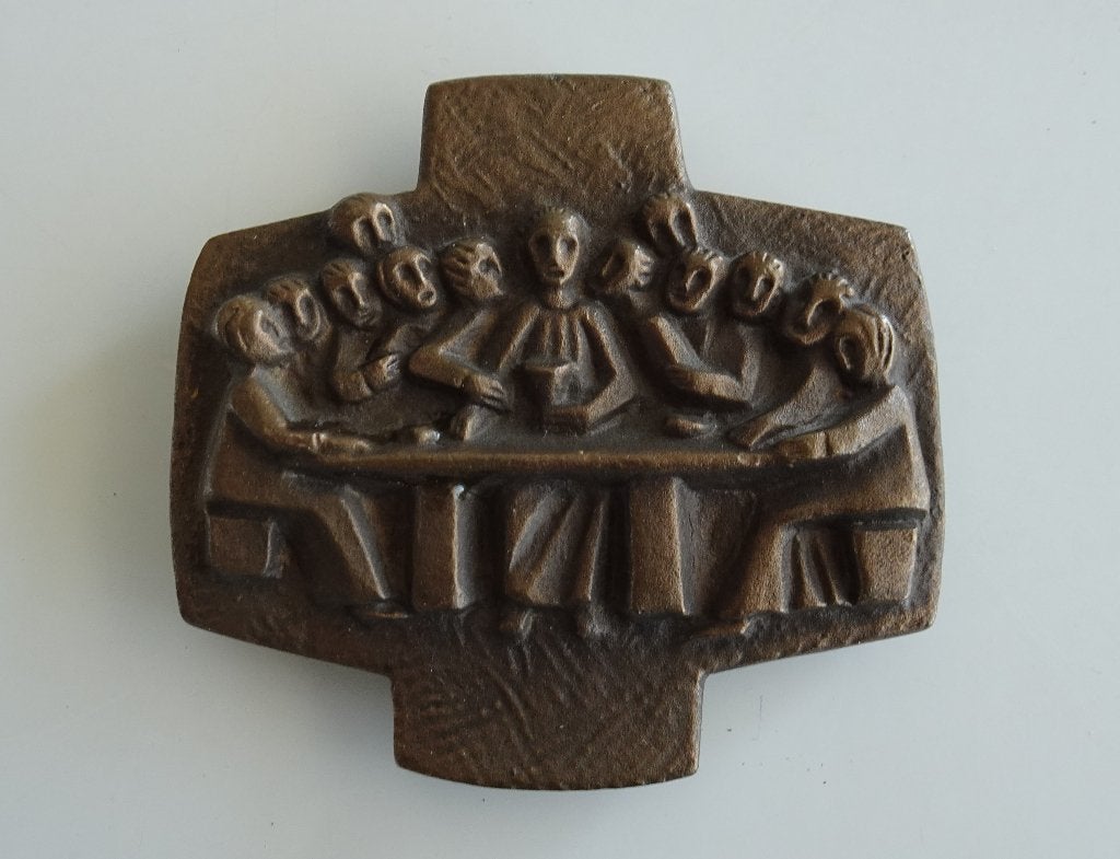 Vintage Medaillon van Brons - Het Laatste Avondmaal, Ophalen
