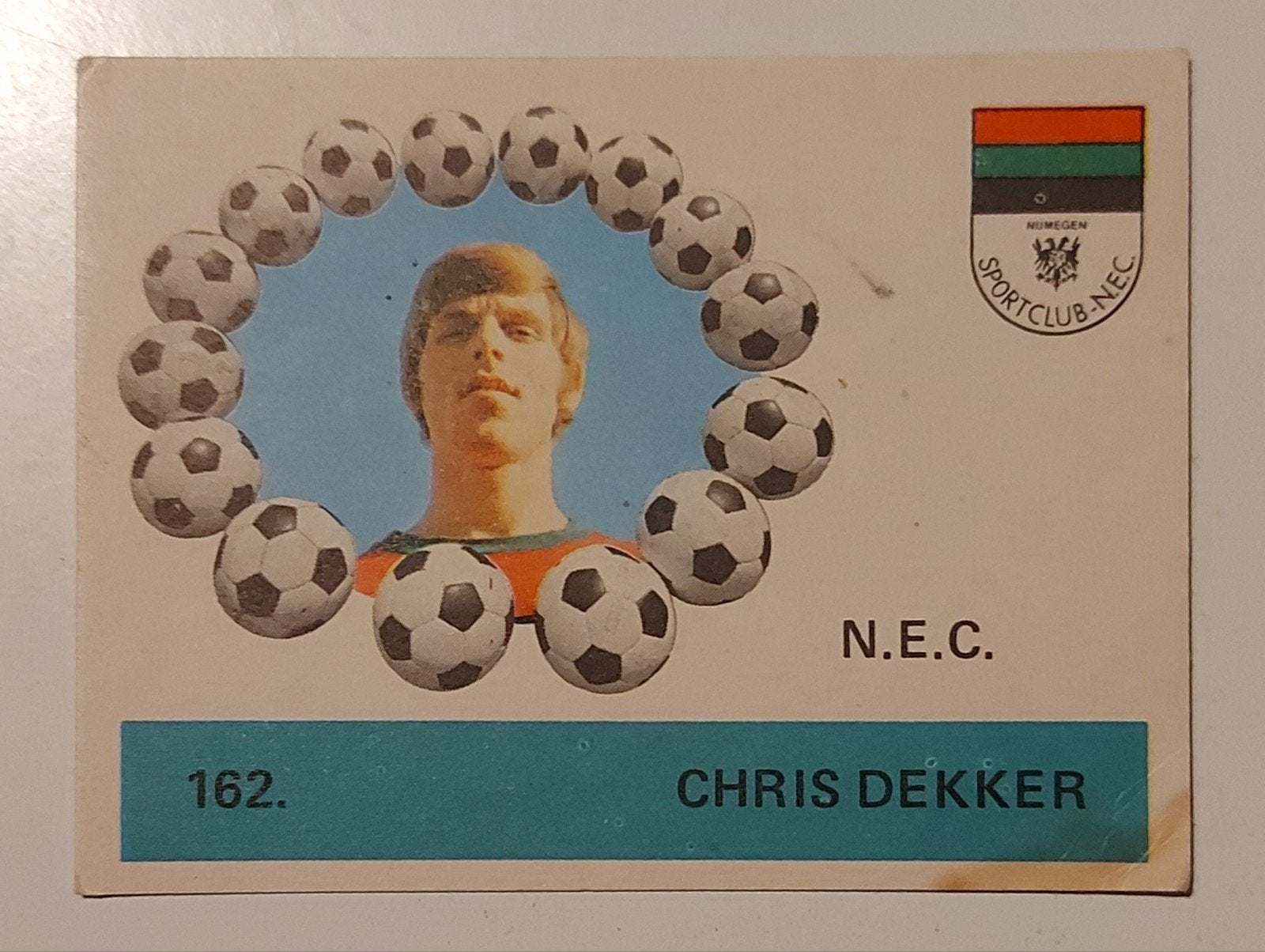 NEC Nijmegen Monty Gum 1971 Chris Dekker, Verzenden, Gebruikt, Overige binnenlandse clubs, Poster, Plaatje of Sticker