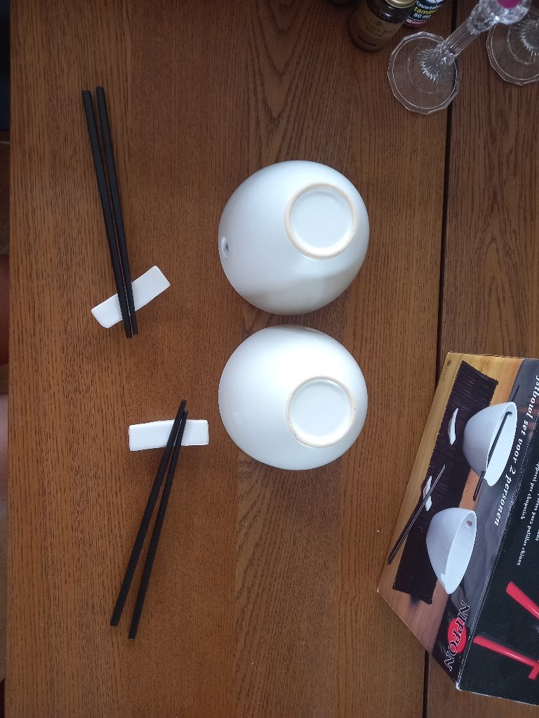 Rijstbowl set voor 2 personen, Ophalen, Overige materialen, Overige merken, Zo goed als nieuw