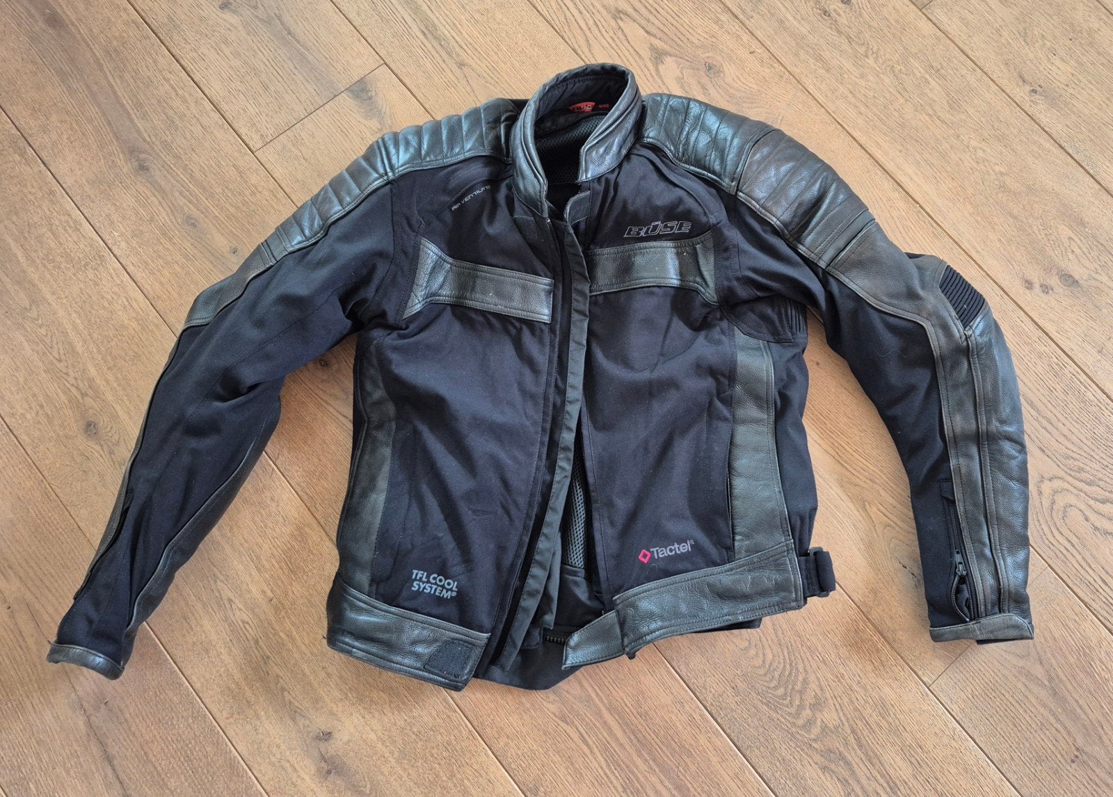 Büse motorjas leer & textiel maat 48/S, Ophalen, Heren, Jas | leer, Büse