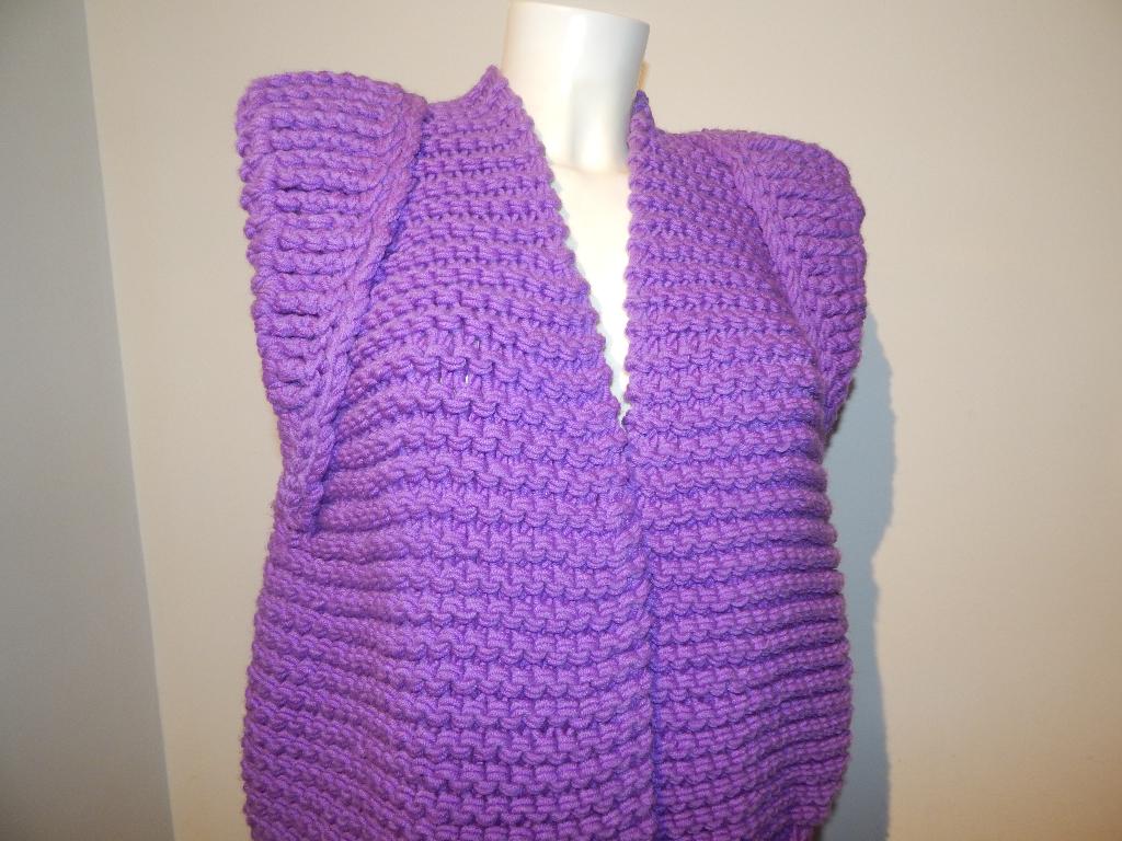 Kiro by Kim trendy grof gebreid vest uitstaand deel One size, Kiro by kim, Verzenden, Paars, Maat 42/44 (L)