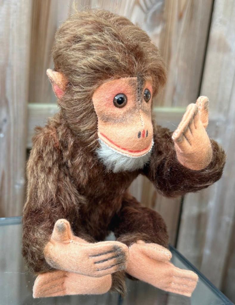 Vintage aap knuffel - retro speelgoed, Kinderen en Baby's, Speelgoed | Knuffels en Pluche, Ophalen of Verzenden, Gebruikt, Overige typen