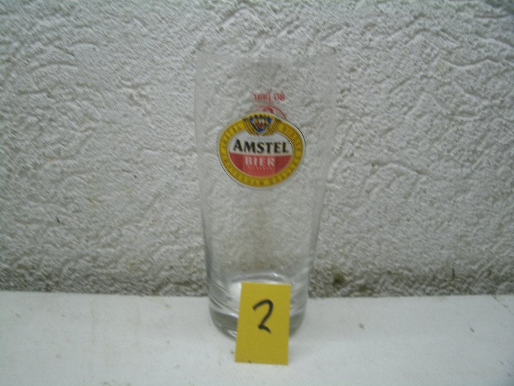 62c bierglas amstel 80 jaar 13 cm, Verzamelen, Biermerken, Ophalen of Verzenden, Zo goed als nieuw, Glas of Glazen, Amstel