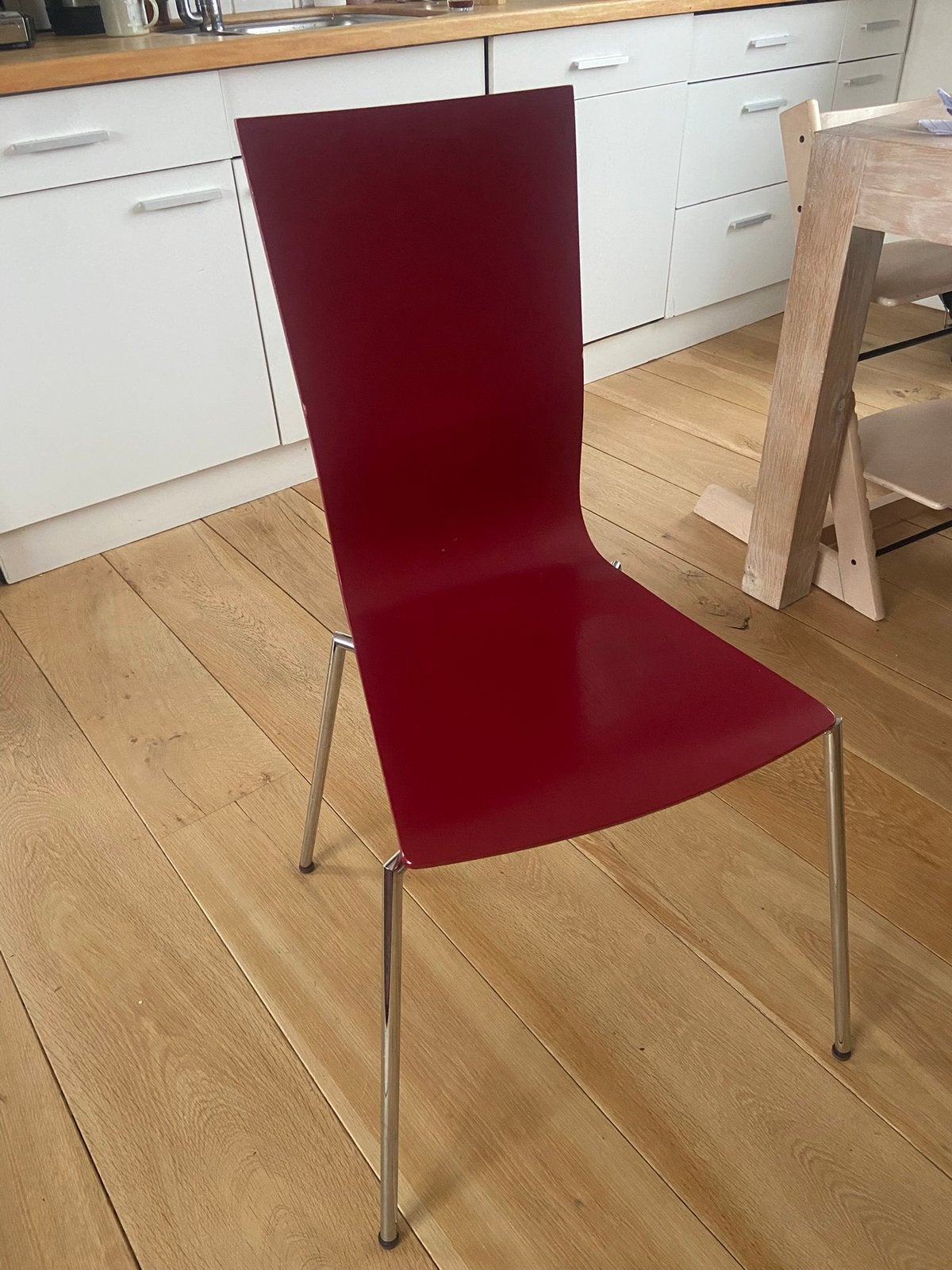 Set van 6 mooie Danerka Eetkamerstoelen - Danish Design, Ophalen of Verzenden, Zo goed als nieuw, Kunststof, Vijf, Zes of meer stoelen