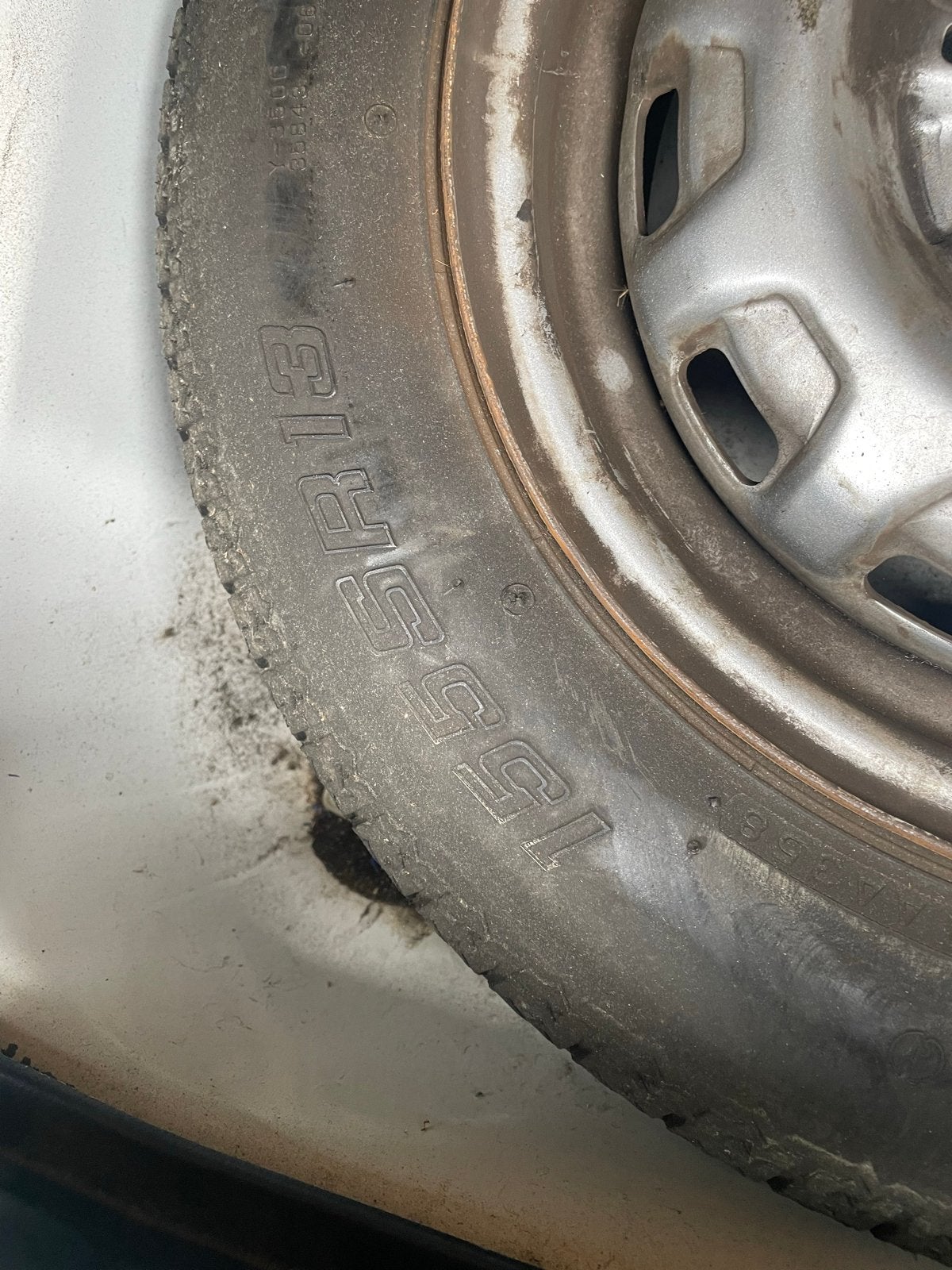 Reservewiel 155/65R13 - Steek 4x100, Naaf 54,1, Auto-onderdelen, Banden en Velgen, Ophalen, Gebruikt, 155 mm, 13 inch