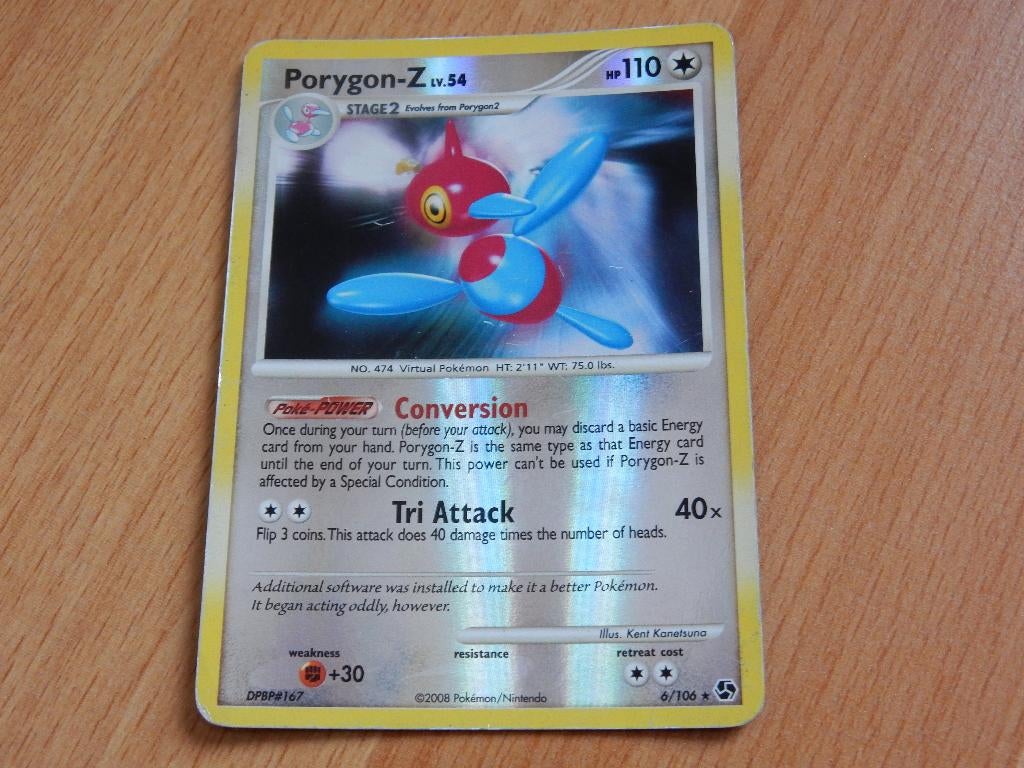 Porygon-Z Holo Reverse kaart: D&P - Great Encounters., Ophalen of Verzenden, Gebruikt, Losse kaart