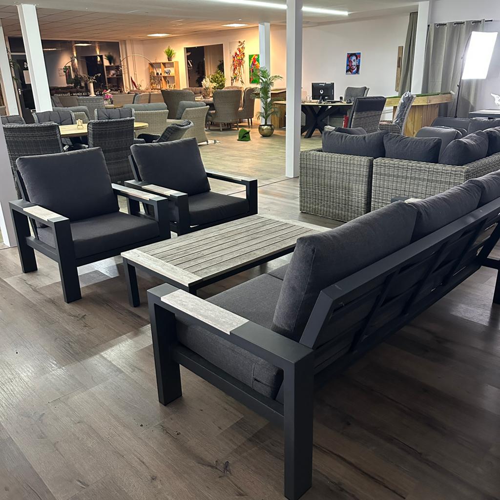 Moderne aluminium tuinset / loungeset – antraciet