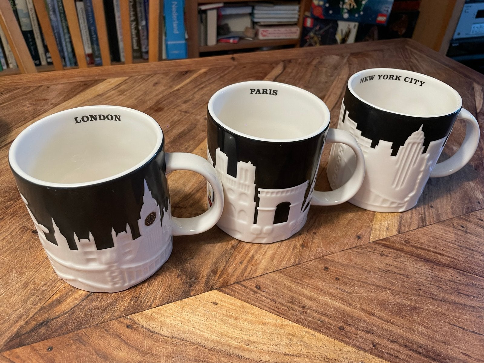 Starbucks Collector Series Mokken: London, Parijs, New York, Keramiek, Ophalen of Verzenden, Zo goed als nieuw, Overige stijlen