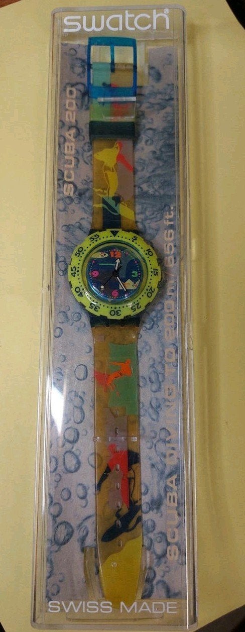 Swatch Scuba 200. SDN 105. "Over The Wave". 1993. Diver., Ophalen of Verzenden, Android