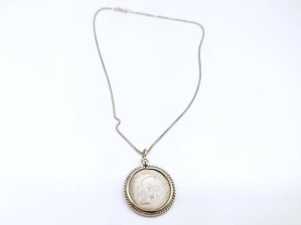 Zilveren gourmetketting met halve gulden hanger, 39 cm, Info@zilverwebsite.nl, Verzenden, Zo goed als nieuw, Zilverwebsite.nl
