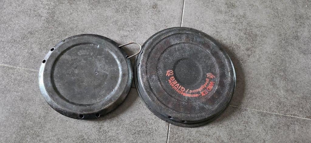 Oude metalen kookplaat/ sudderplaat  2x samen in 1 koop, Ophalen of Verzenden, Gebruikt