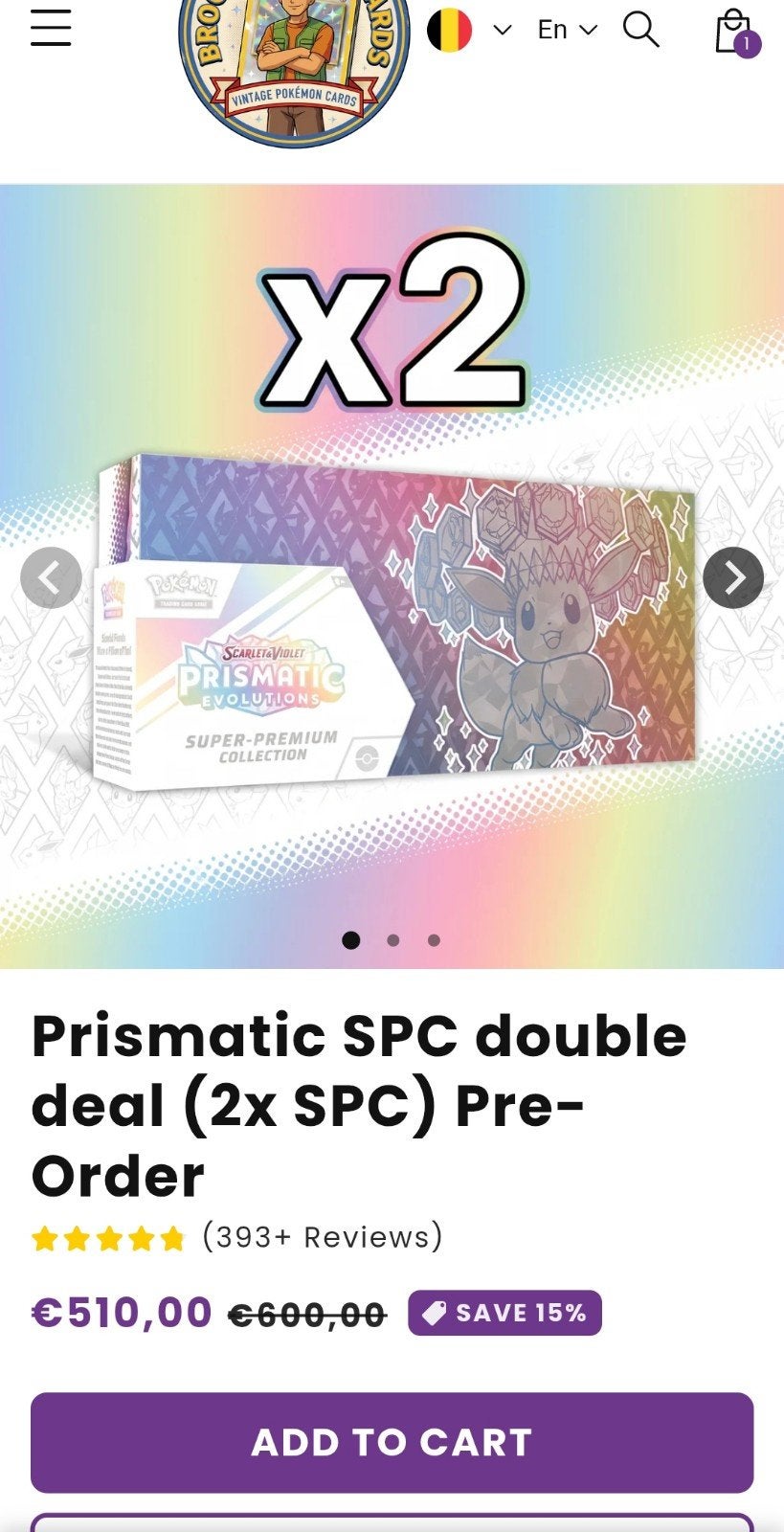 combo deal SPC Prismatic evolutions, Twee personen, Overige soorten