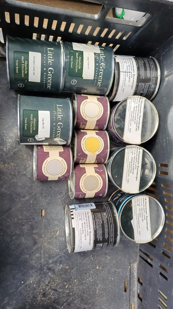 Gratis sample potjes verf little green/farrow and ball, Ophalen
