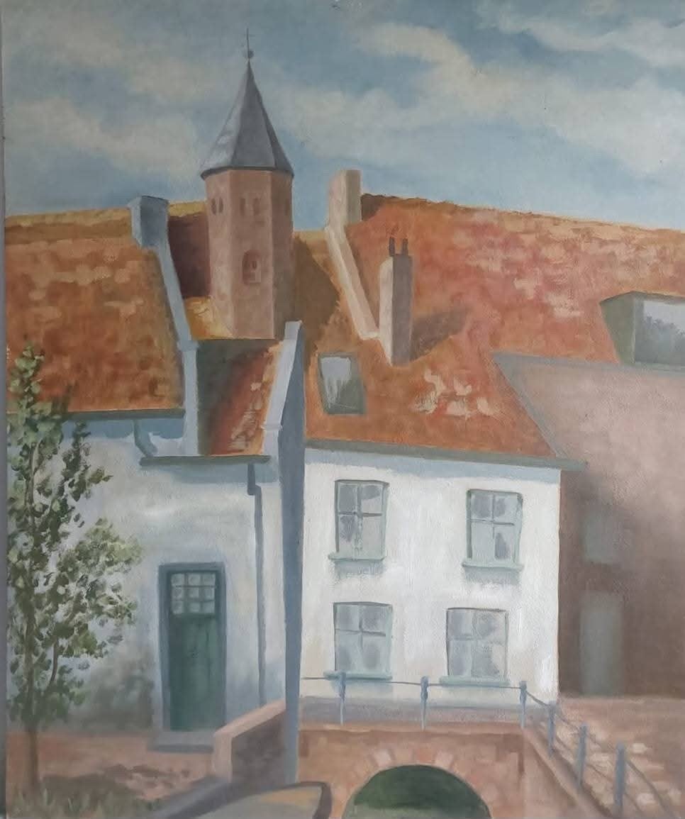 Olieverfschilderij (de Muurhuizen Amersfoort) 50x60, Ophalen