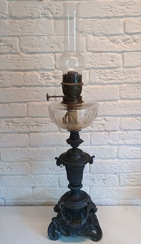 Antieke petroleum lamp, Antiek en Kunst, Antiek | Lampen, Ophalen