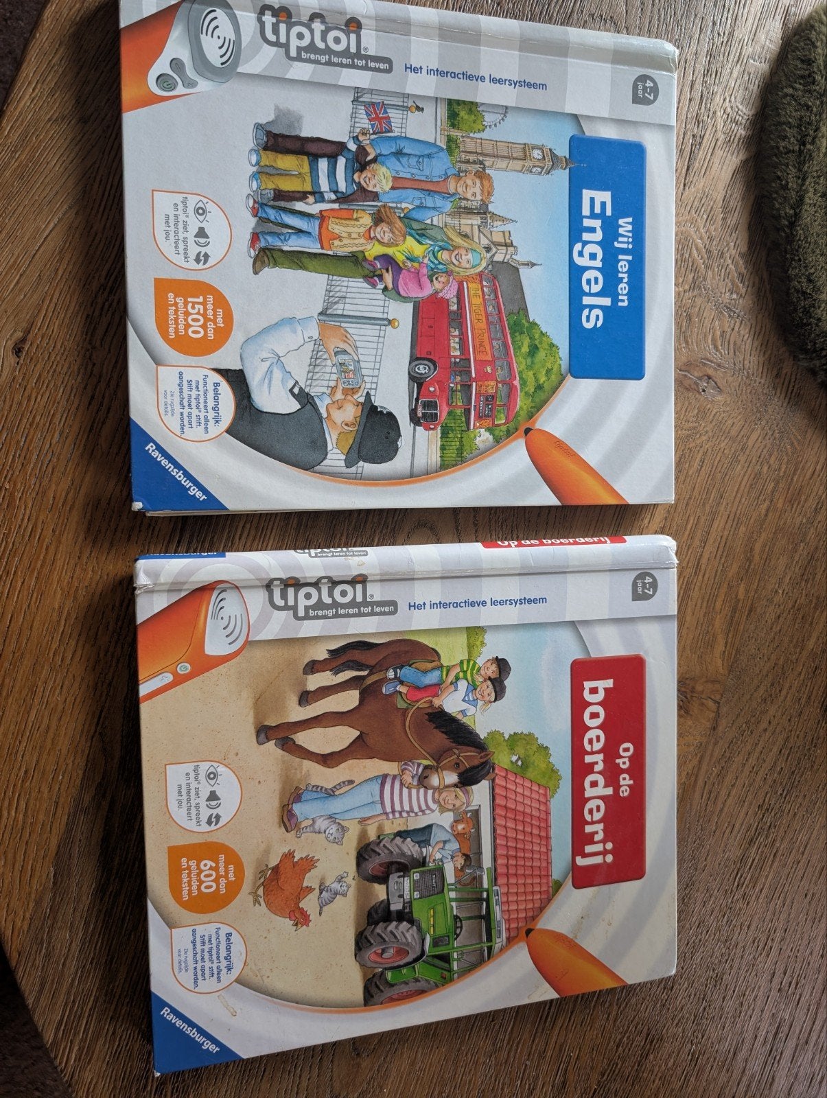 Twee tiptoi boeken: Op de boerderij en Wij leren Engels, Ophalen of Verzenden, Gelezen