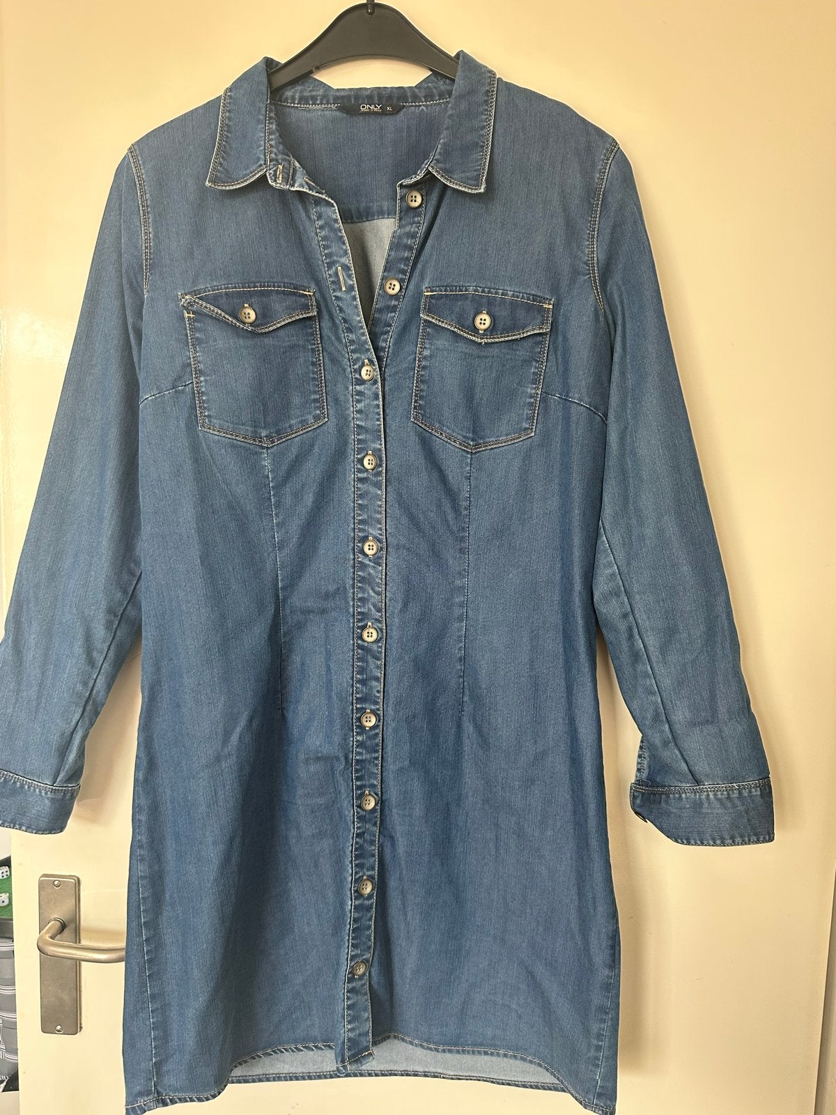 Leuke spijkerjurk van Only, Blauw, Maat 46/48 (XL) of groter, Ophalen of Verzenden, Gedragen