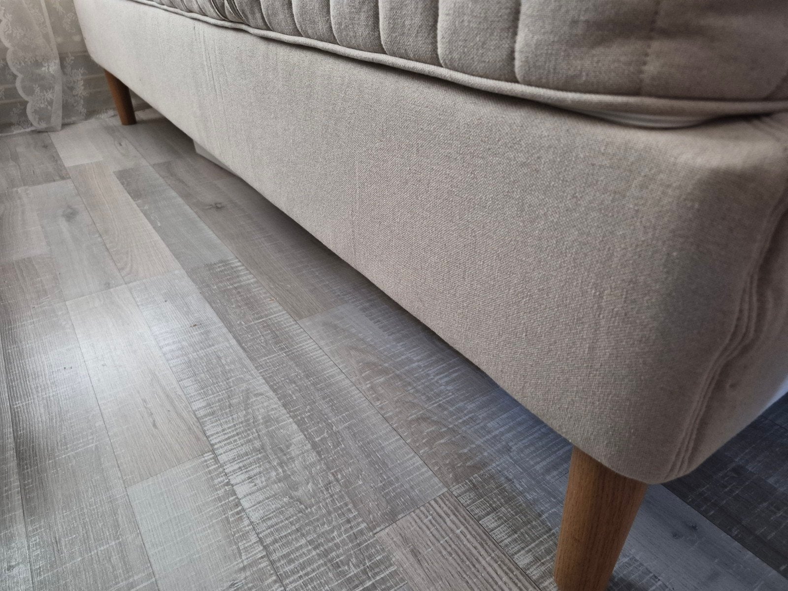 Ikea eenpersoons bedonderstel 90x200 cm, Ophalen, 90 cm, Eenpersoons, Beige