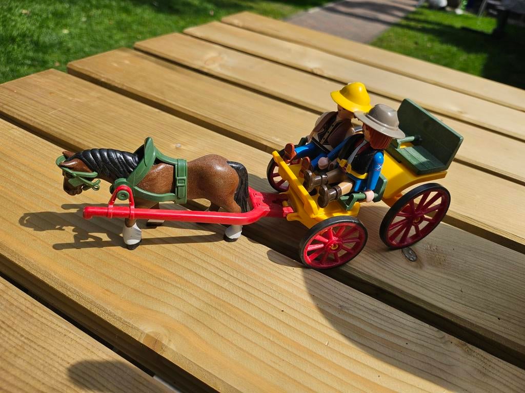 Playmobil koets met twee figuren en paard, Ophalen of Verzenden