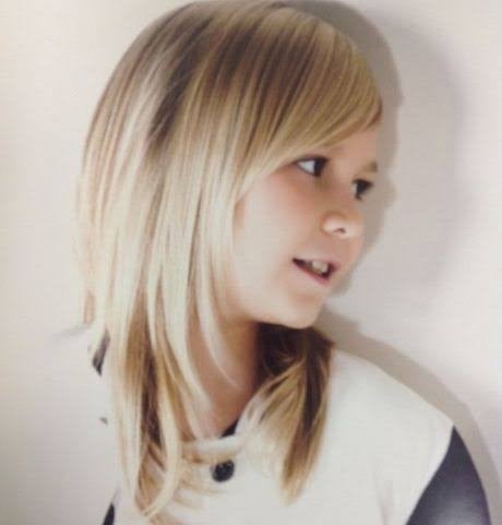 Kinderen knippen lang haar, puntjes, model