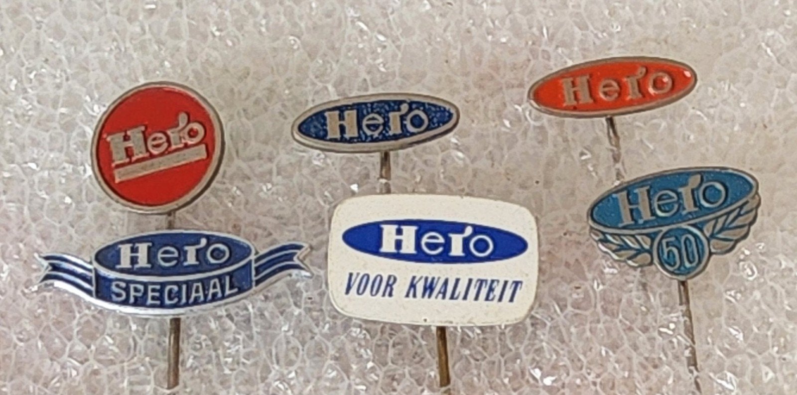 6 Hero Speldjes - Vintage Reclame, Verzamelen, Ophalen of Verzenden, Gebruikt, Overige onderwerpen