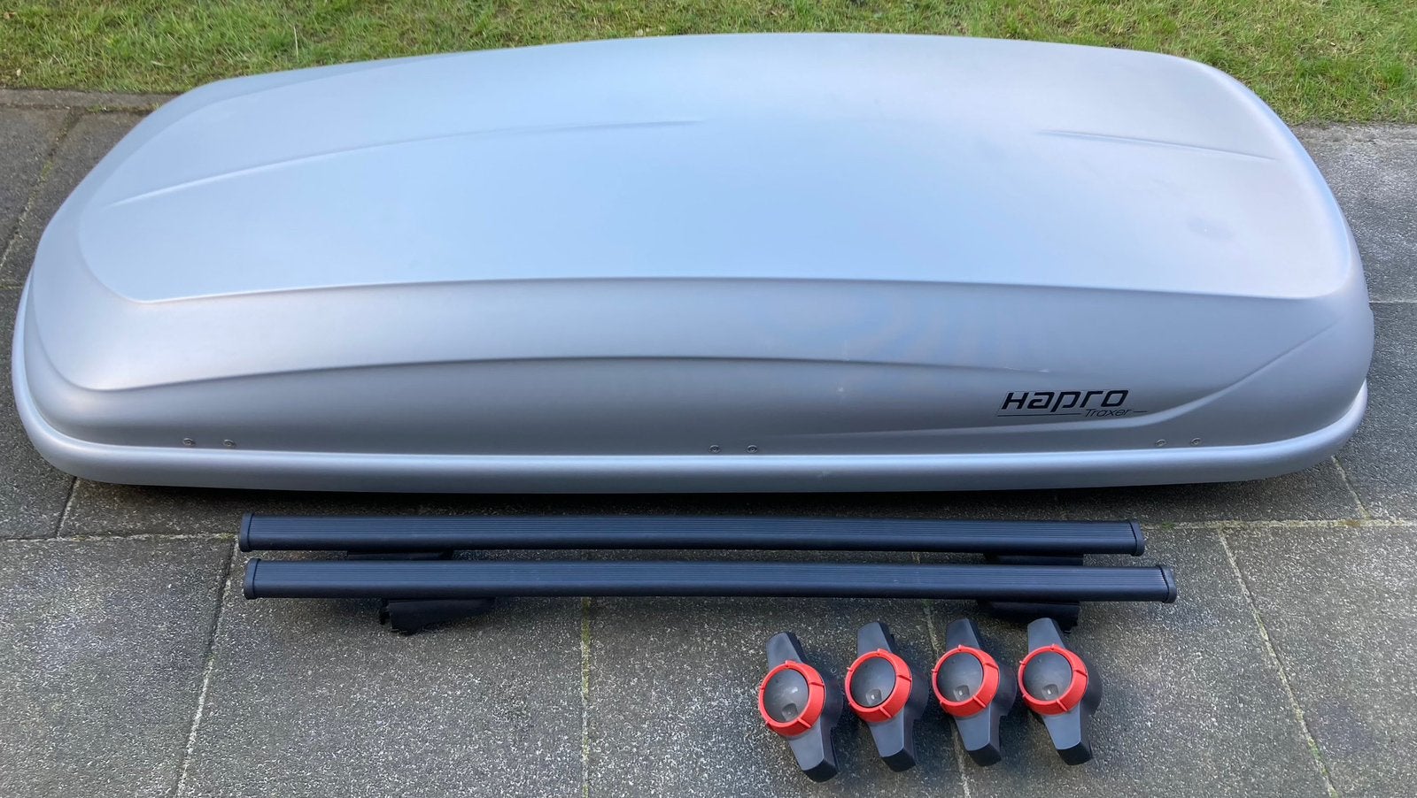 Dakkoffer Hapro Traxer 8.6 (530 l.) INCL. Dakdragers te huur, Ophalen, Zo goed als nieuw
