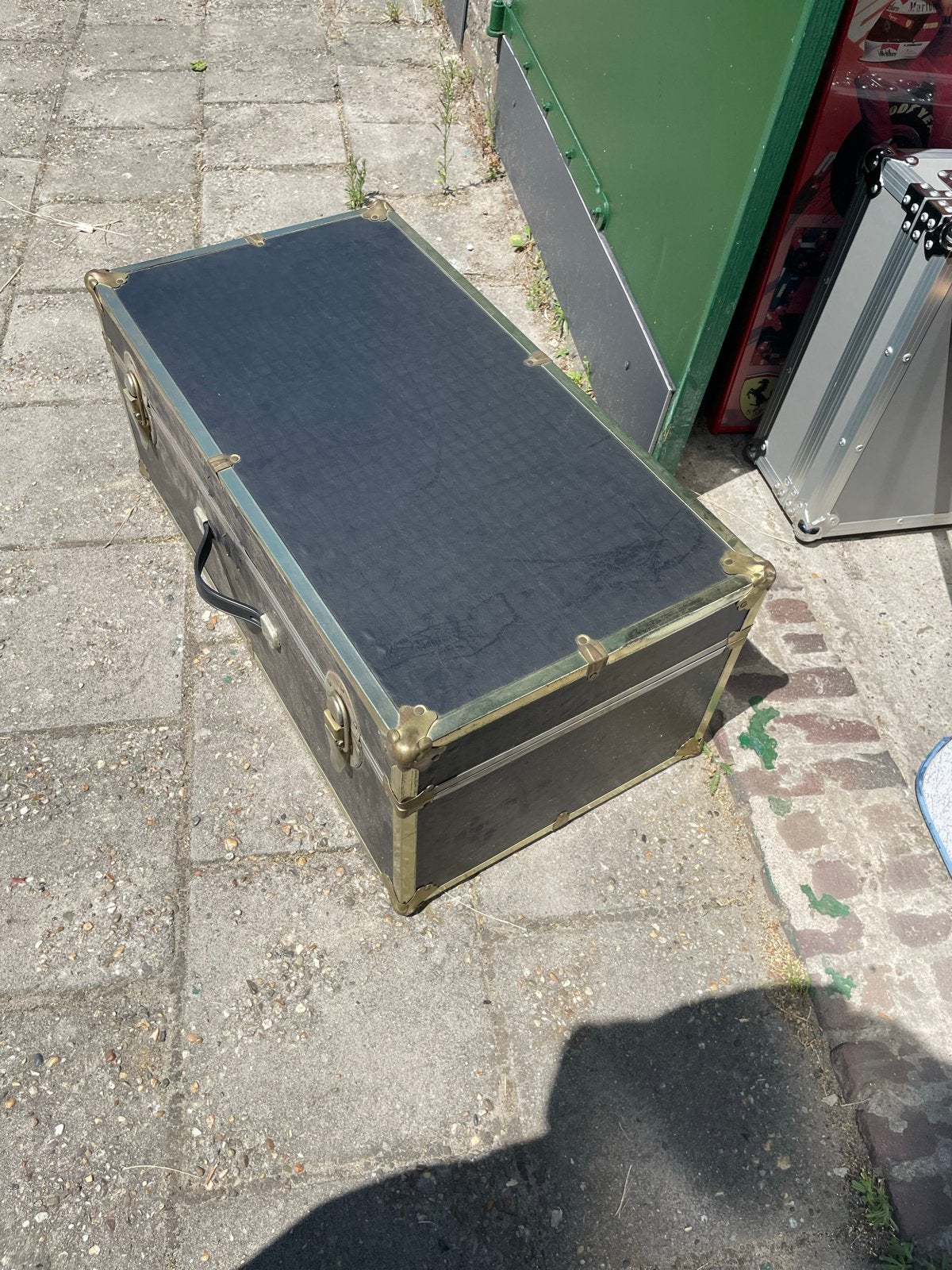 Flightcase met messing details, Ophalen, Gebruikt, 100 tot 150 cm, Metaal