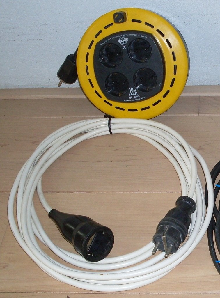 Kabelhaspel 10 meter & Verlengkabel 7 meter, Ophalen, Gebruikt, Kabel of Snoer