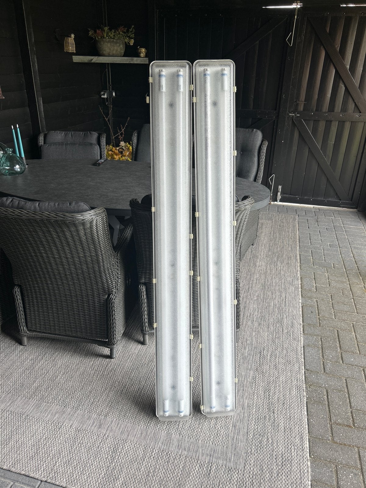 2x TL-armatuur met lampen - Waterbestendig, Wit, Overige merken, Gebruikt, Waterbestendig