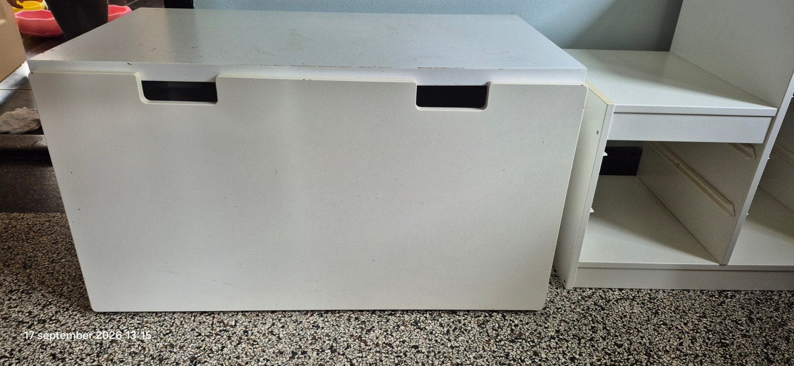 Ikea stuva speelgoedkist, bureau of bank, Ophalen, Met lades, Gebruikt, Scandinavisch