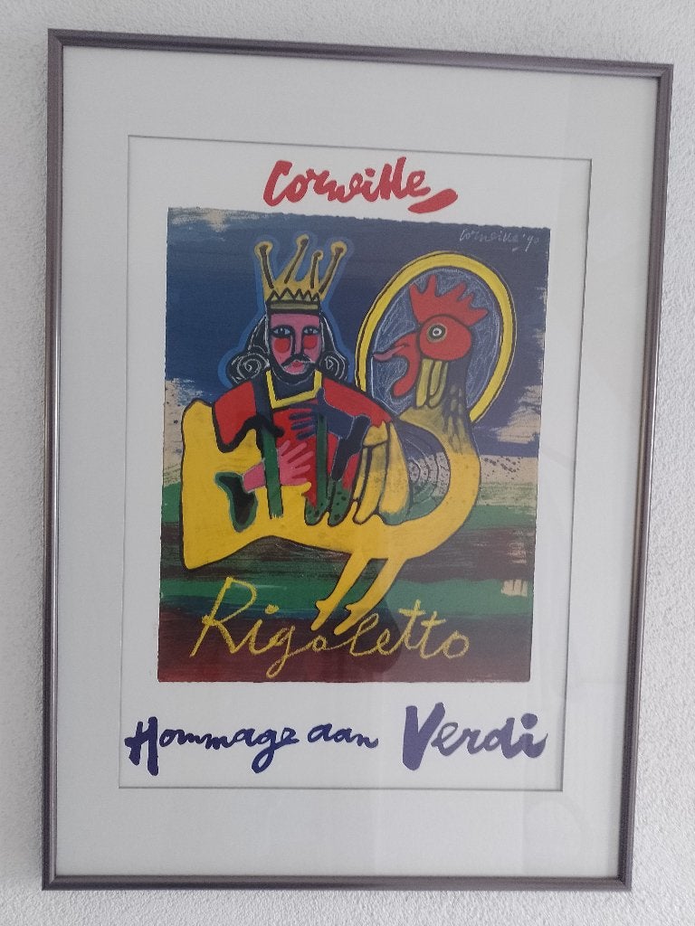 Mooi ingelijst werk van Corneille 1990, Overige techniek, Gesigneerd, Ophalen, Personages en Fantasiefiguren