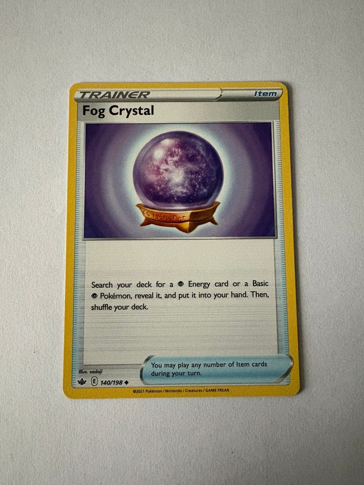 Pokémon kaart TRAINER Item Fog Crystal, Ophalen of Verzenden, Nieuw, Losse kaart