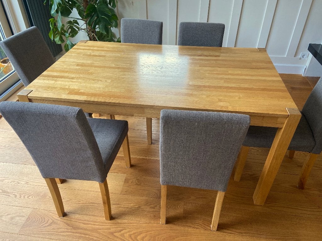 Mooie eikenhouten eettafel, Ophalen, Eikenhout, 50 tot 100 cm, Zo goed als nieuw