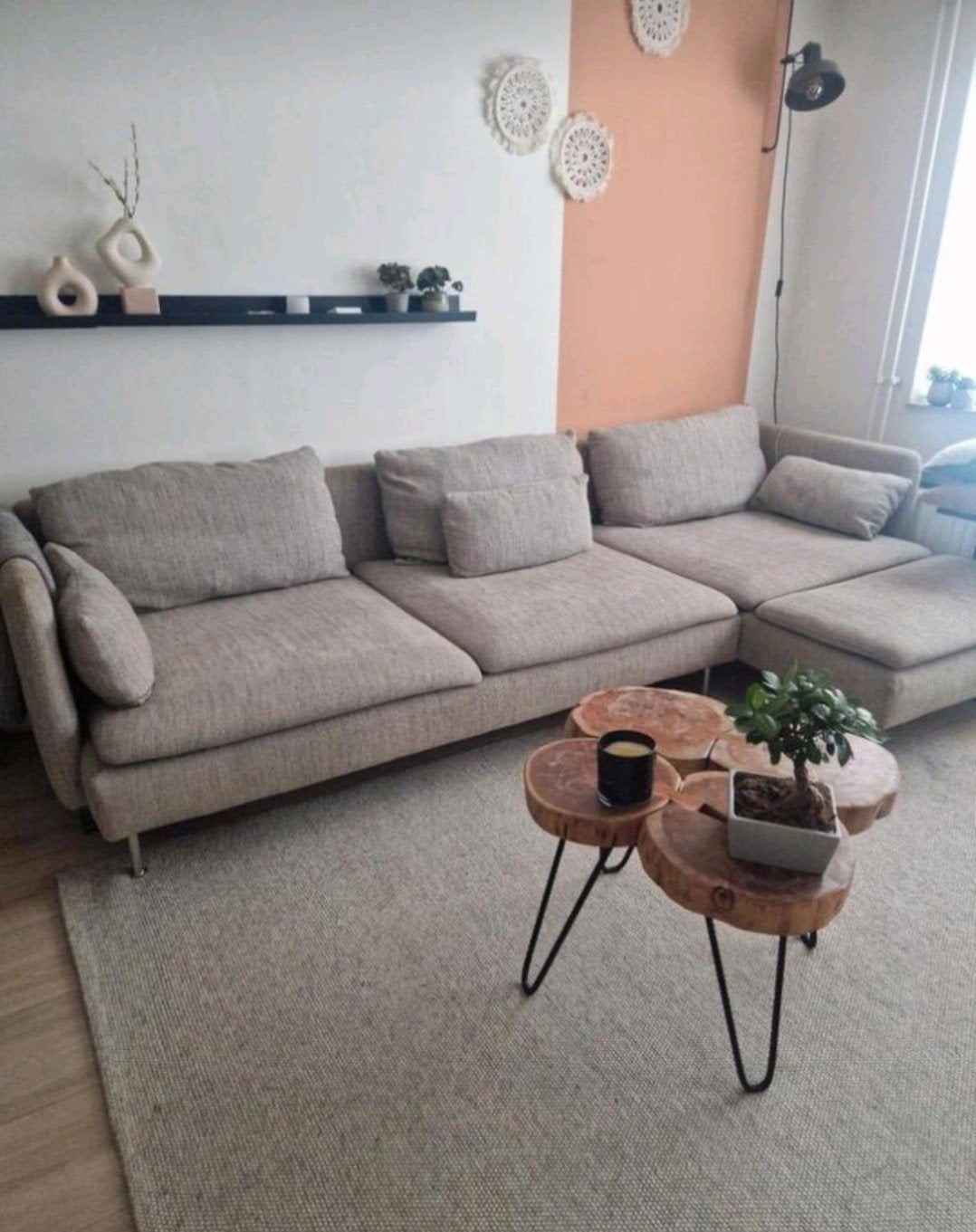 IKEA Söderhamn bank met chaise lonque Viarp, Huis en Inrichting, 250 tot 300 cm, 75 tot 100 cm, Ophalen of Verzenden, Stof