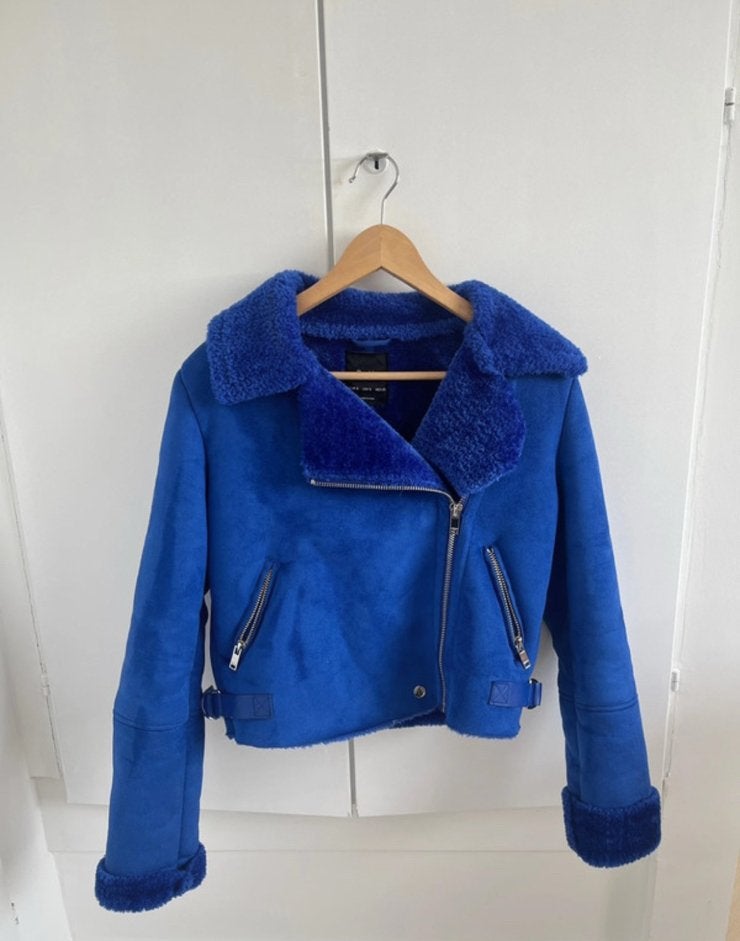 Blauwe Jas | Dames | Bershka, Ophalen of Verzenden, Zo goed als nieuw, Maat 36 (S), Blauw