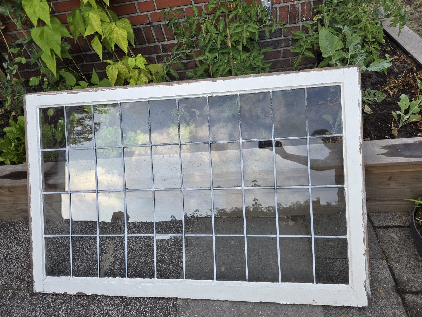Glas in lood incl kozijn, Doe-het-zelf en Verbouw, Glas en Ramen, Ophalen, Gevelraam of Ruit, Gebruikt, Glas in lood