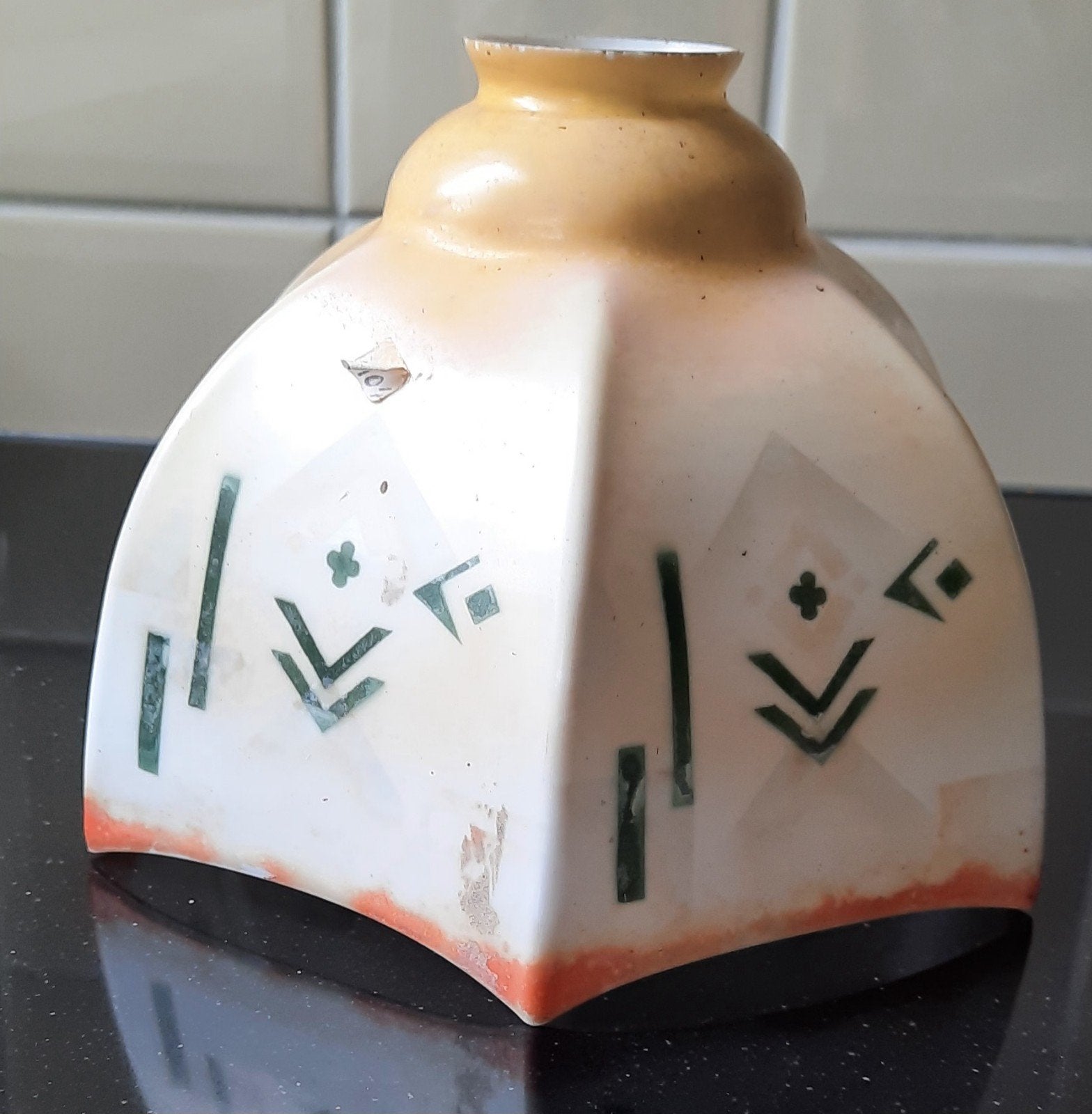 Antieke glazen lampenkap., Ophalen of Verzenden