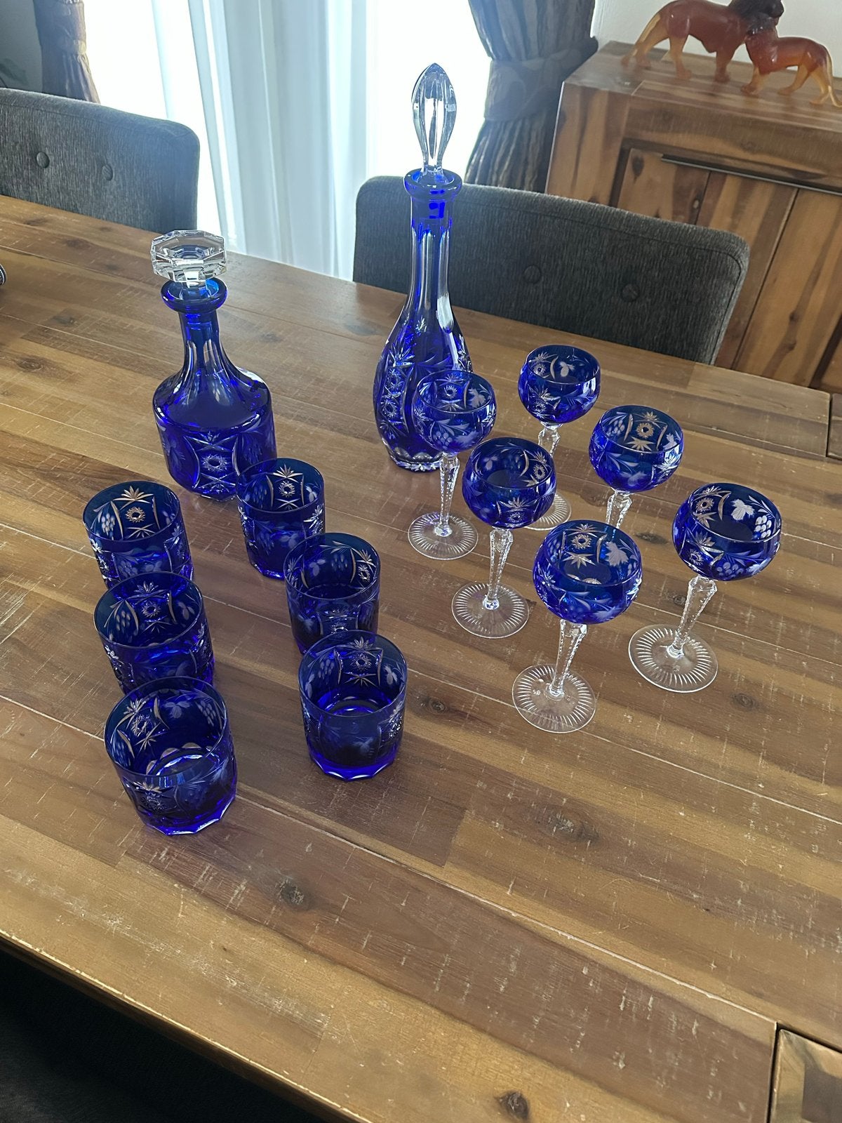 Nachtmann Traube Cobalt Blau Kristal Glazen Set, Antiek en Kunst, Ophalen