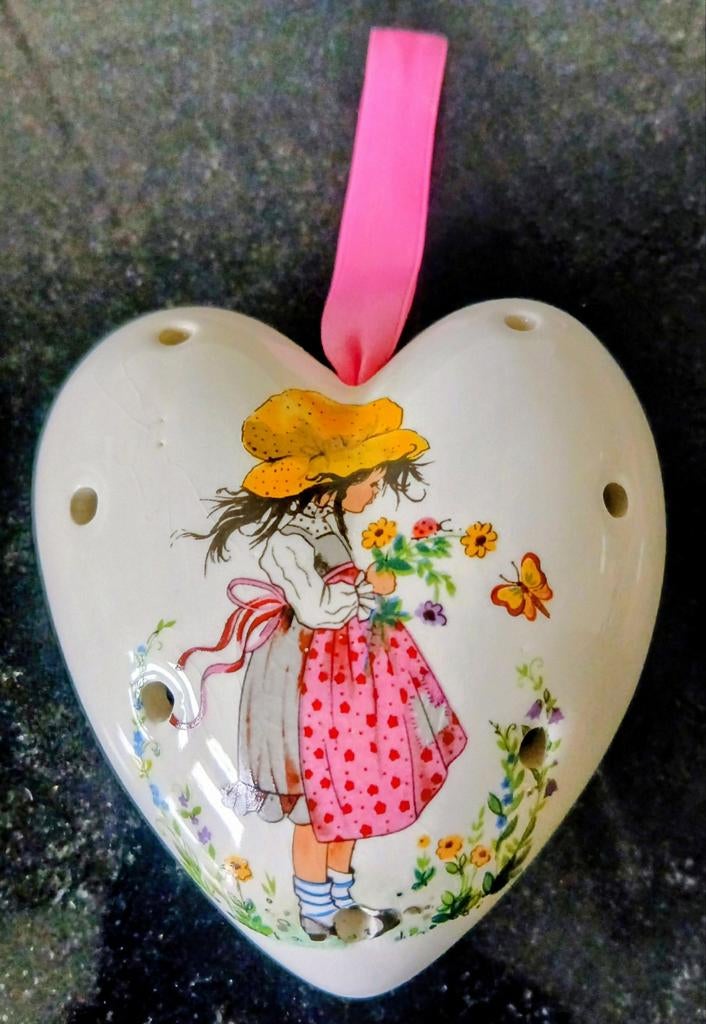 Vintage hartvormige potpourri houder, Ophalen of Verzenden