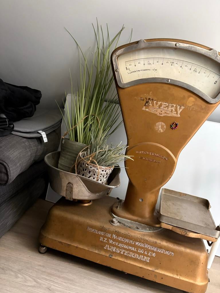Antieke Avery weegschaal 15 kg, Ophalen, Gebruikt, Winkelweegschaal, Analoog