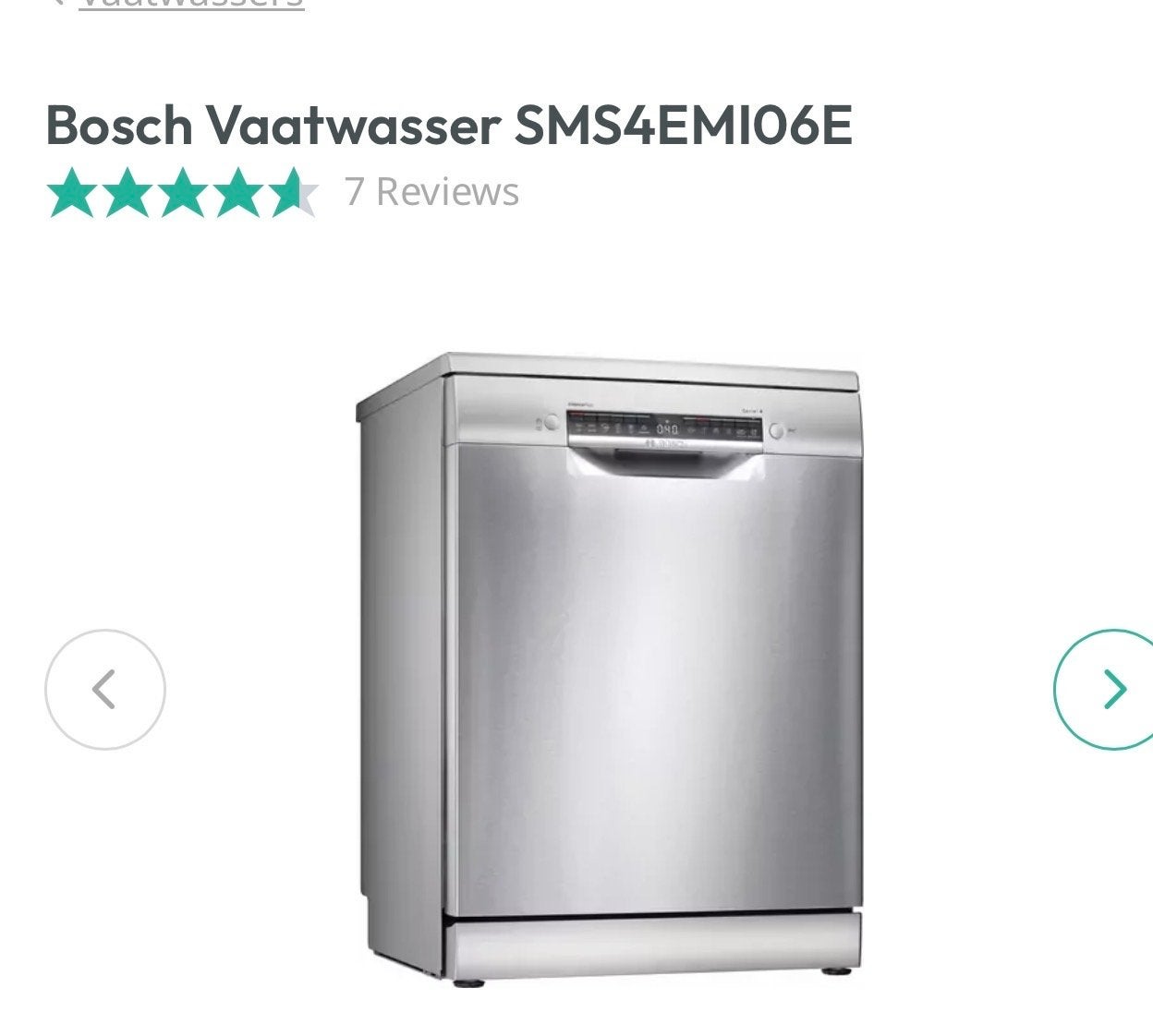Bosch Vaatwasser SMS4EMI06E - Vrijstaand, Zilver, Witgoed en Apparatuur, Vaatwasmachines, Ophalen of Verzenden, Zo goed als nieuw