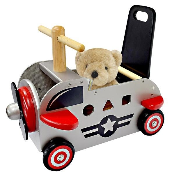 Houten loopwagen duwwagen vliegtuig, Kinderen en Baby's, Kraamcadeaus en Geboorteborden, Nieuw, Kraamcadeau, Ophalen of Verzenden