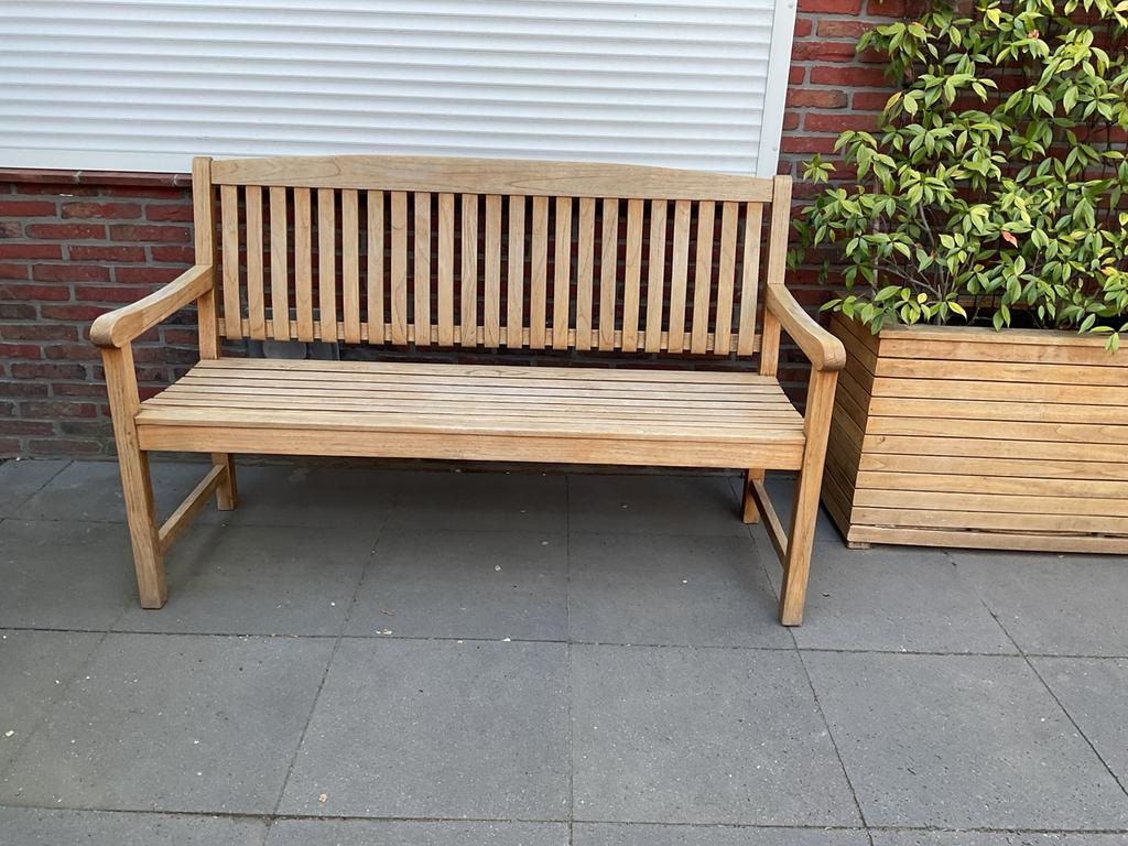 TE KOOP AANGEBODEN: TEAK HOUTEN TUINBANK, Ophalen, Gebruikt, Teakhout