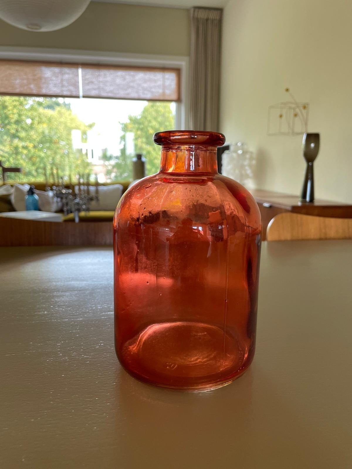 Oranje glazen vaasje, Ophalen of Verzenden