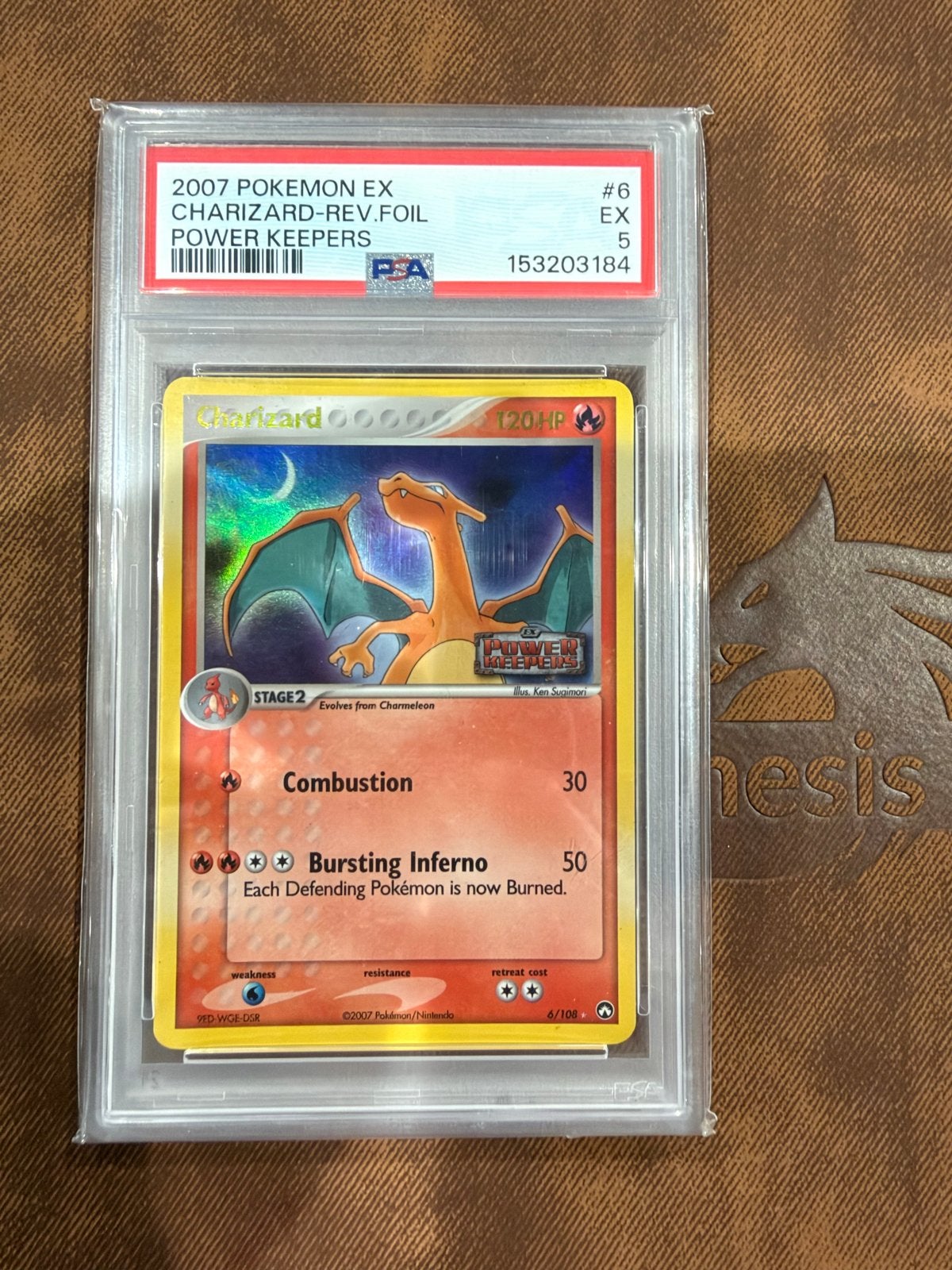 2007 Pokémon EX Charizard-Rev.Foil Power Keepers PSA 5, Hobby en Vrije tijd, Ophalen of Verzenden, Gebruikt, Losse kaart, Foil