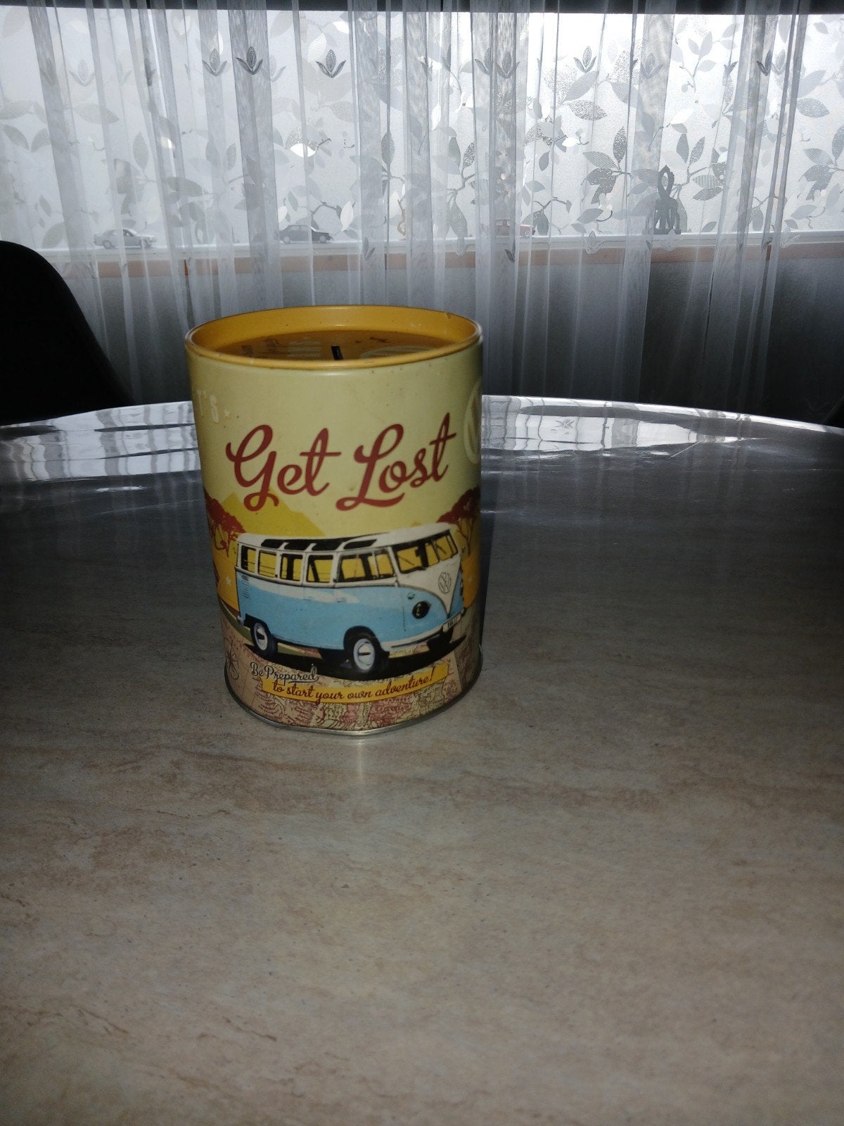 Leuke spaarpot met Volkswagen busje - 'Get Lost', Ophalen, Gebruikt, Metaal of Blik, Vervoermiddel