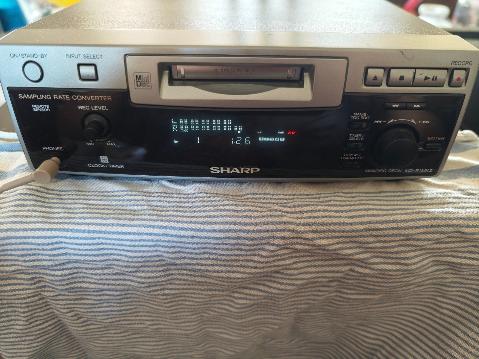 Sharp minidisc deck MD-R1MKII, Audio, Tv en Foto, Ophalen of Verzenden, Minidisc-recorder